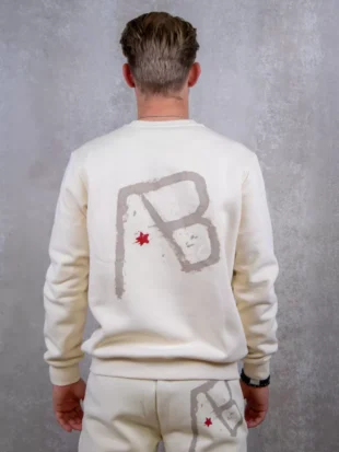 AB Lifestyle canvas crewneck with print white swan