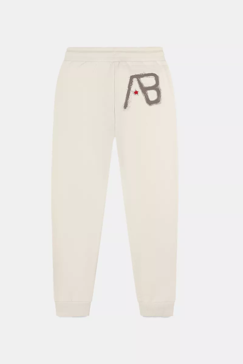 AB Lifestyle canvas jogger with print white swan
