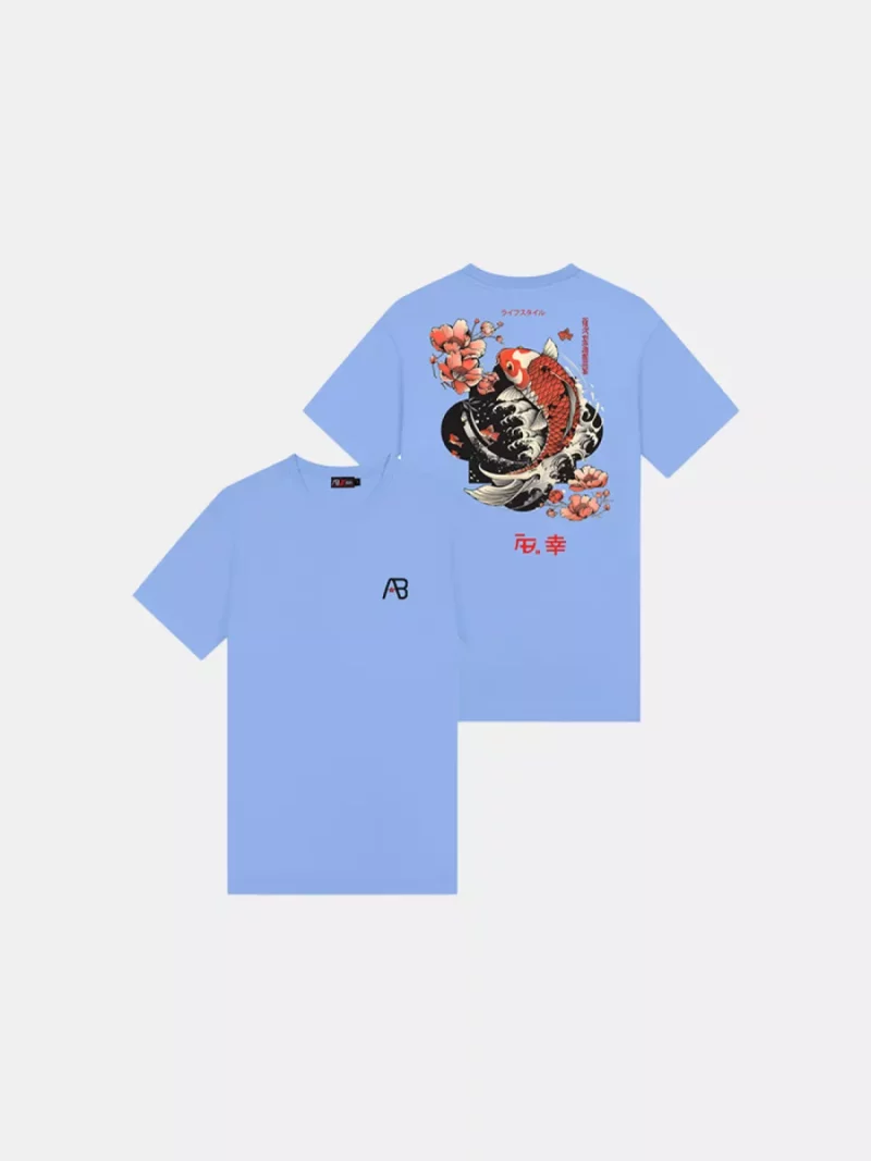 AB Lifestyle ink tee koi cornflower blue
