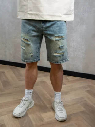 Black Bananas distressed denim shorts light blue