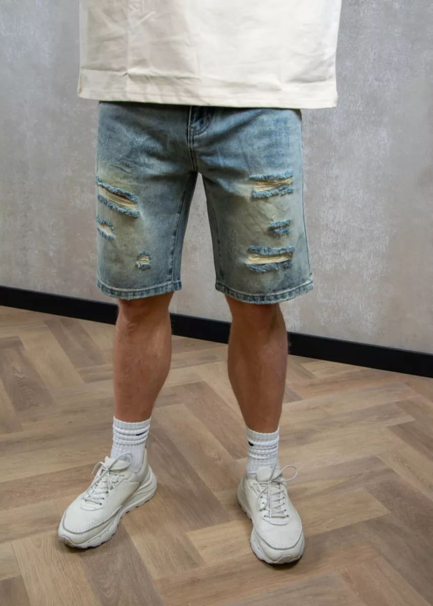 Black Bananas distressed denim shorts light blue