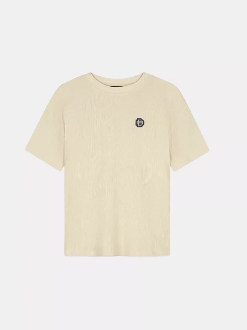 Black Bananas monogram waffle t-shirt beige