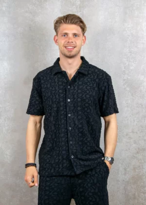 Croyez monogram towelling shirt black