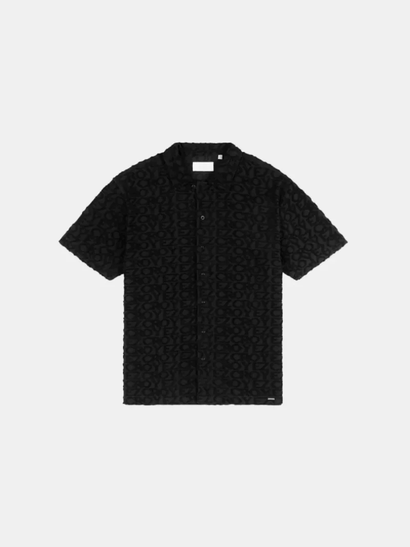 Croyez monogram towelling shirt black