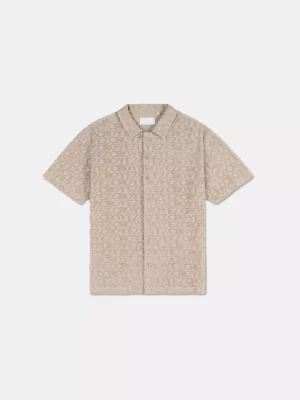 Croyez monogram towelling shirt stone