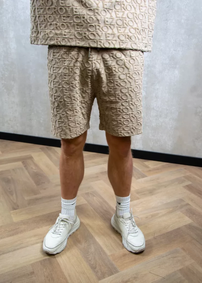 Croyez monogram towelling shorts cr stone