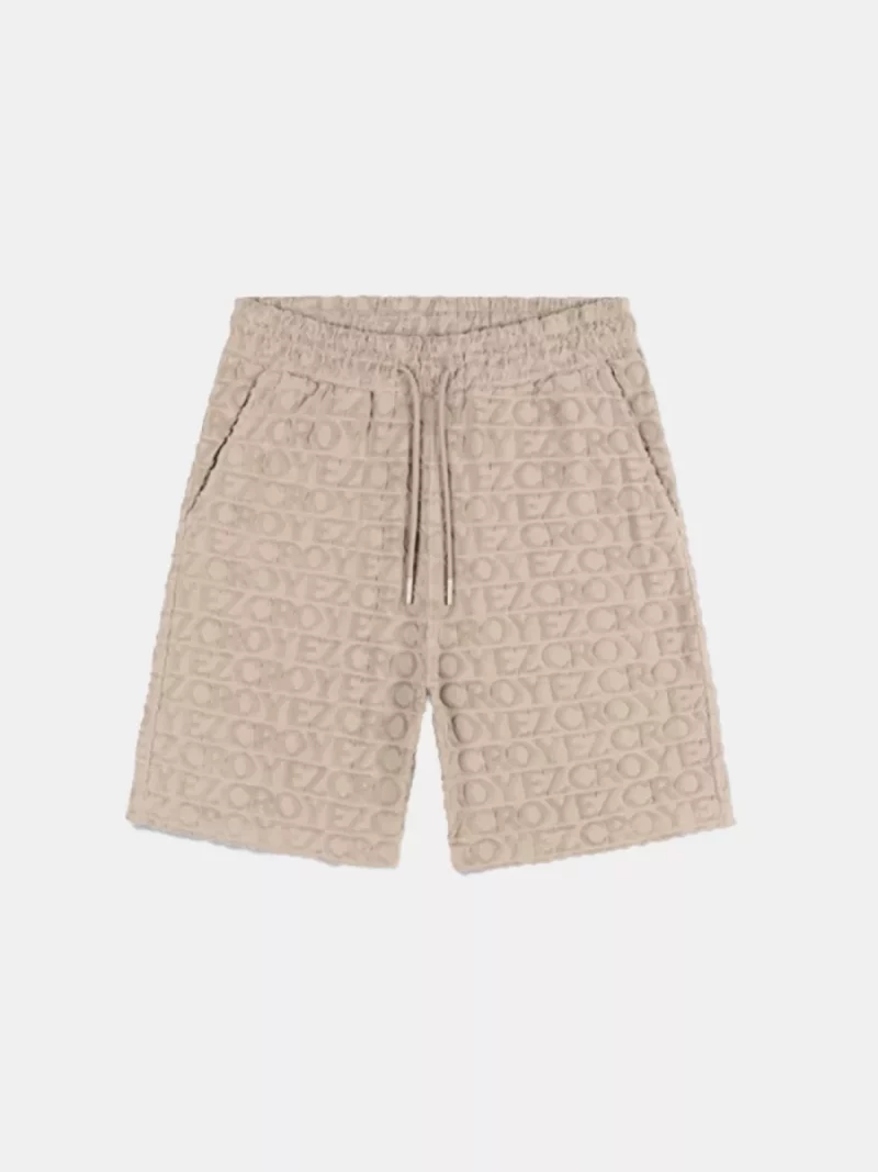 Croyez monogram towelling shorts cr stone