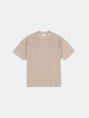 Croyez monogram towelling t-shirt cr stone