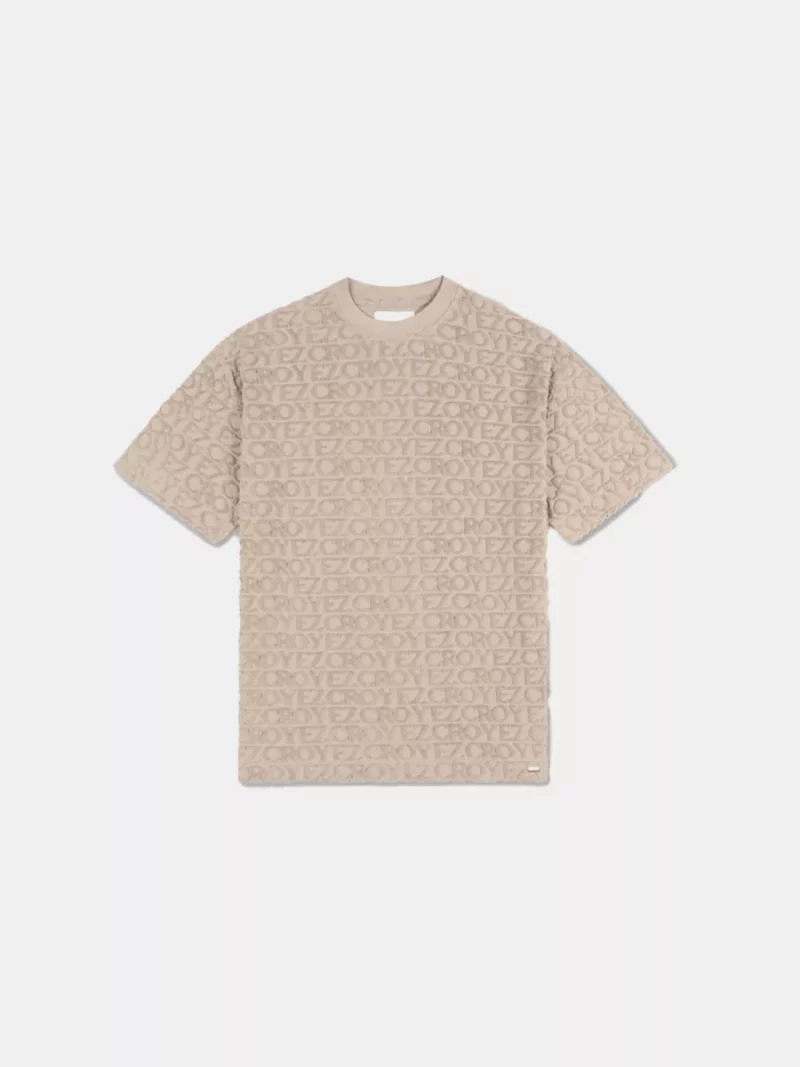 Croyez monogram towelling t-shirt cr stone