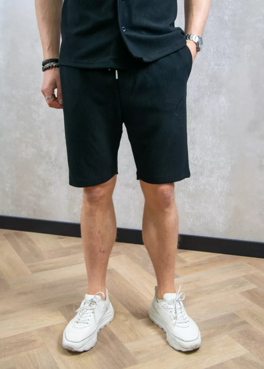 Croyez ribbed shorts black