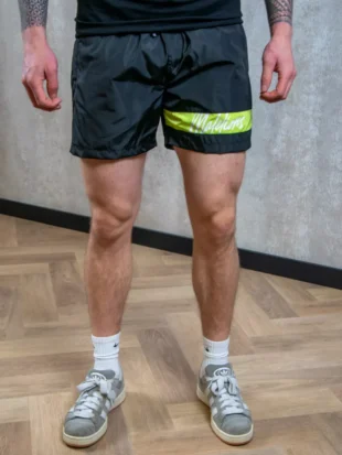 Malelions captain swim shorts black/bright green