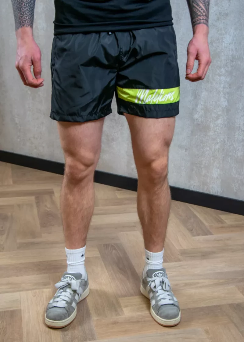 Malelions captain swim shorts black/bright green