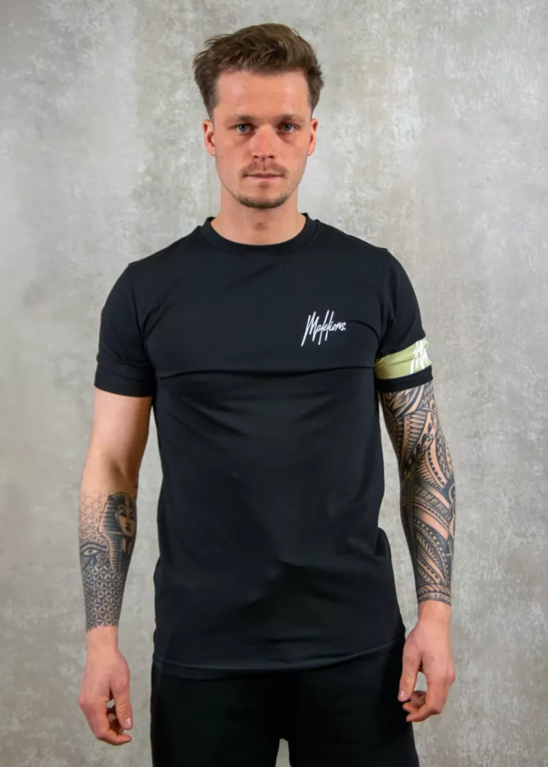 Malelions captain t-shirt black/light green
