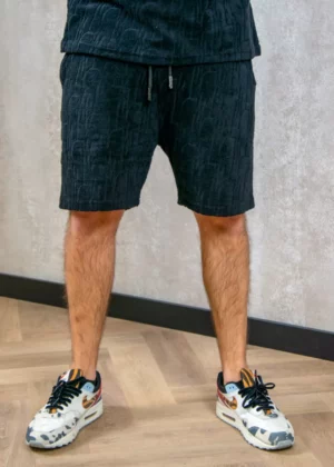 Malelions monogram towelling shorts black