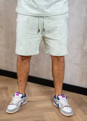 Malelions monogram towelling shorts pale aqua