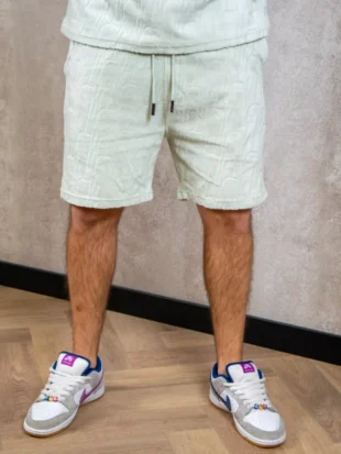 Malelions monogram towelling shorts pale aqua