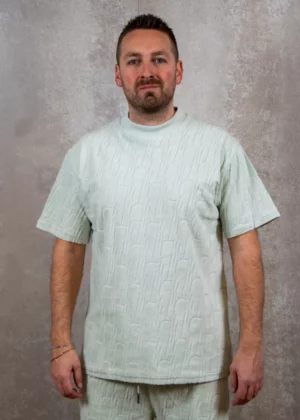 Malelions monogram towelling t-shirt pale aqua
