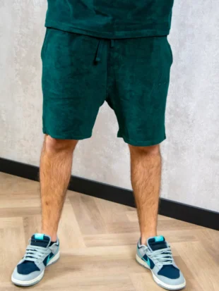 Malelions signature towelling shorts petrol green