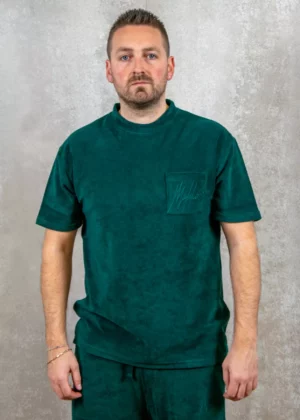 Malelions signature towelling t-shirt petrol green