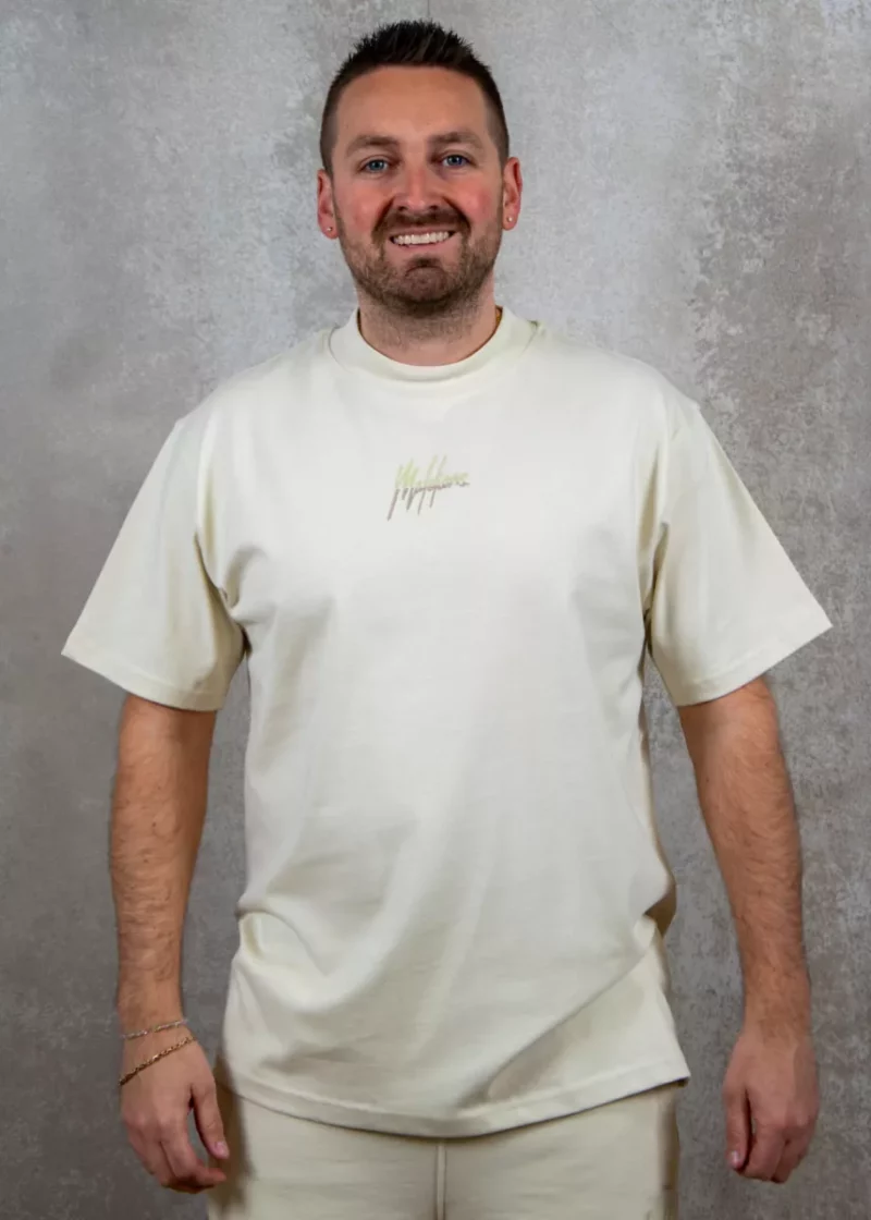 Malelions split t-shirt beige