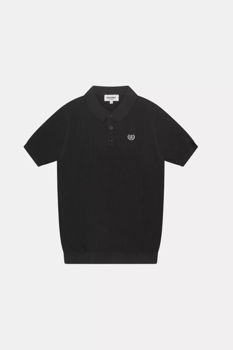 Quotrell cairo knitted polo black/white