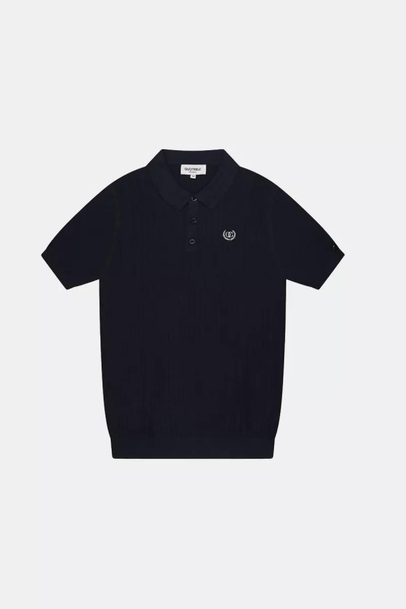 Quotrell cairo knitted polo navy/white