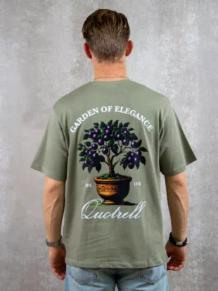 Quotrell damson t-shirt faded olive/white