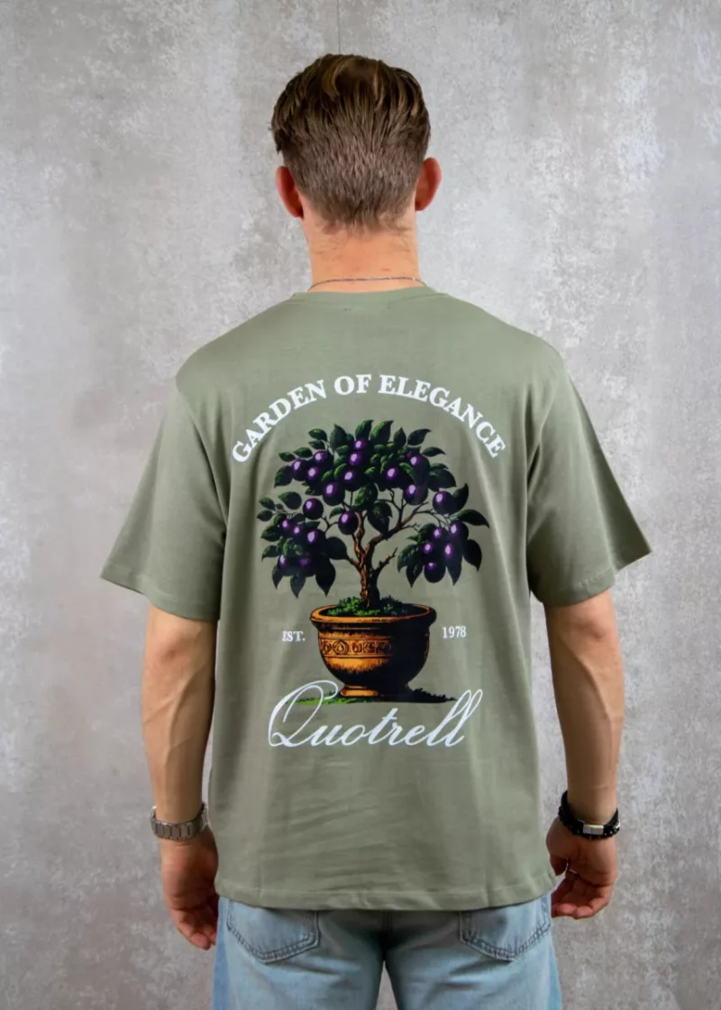 Quotrell damson t-shirt faded olive/white