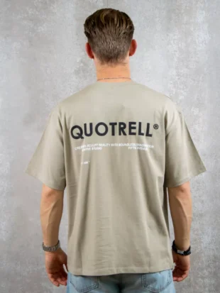 Quotrell elevate t-shirt greige/off white
