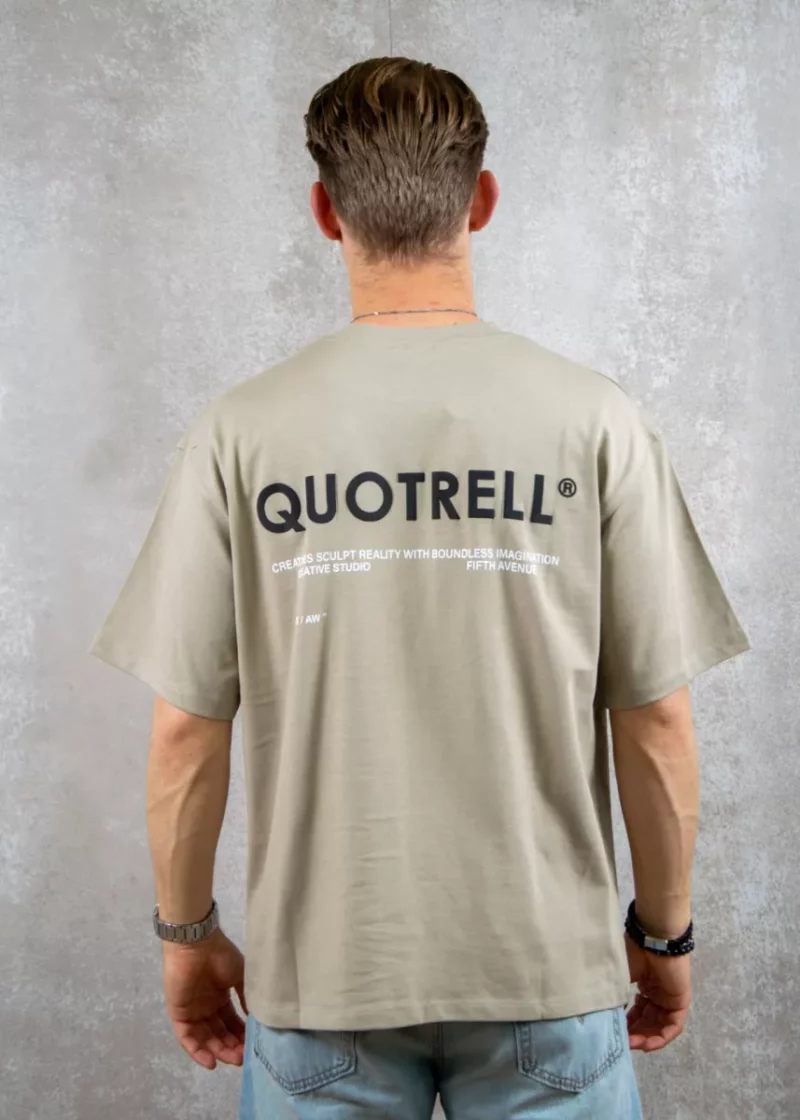 Quotrell elevate t-shirt greige/off white