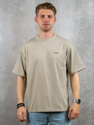 Quotrell elevate t-shirt greige/off white