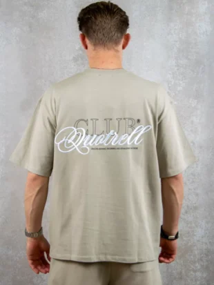 Quotrell futura t-shirt greige/off white