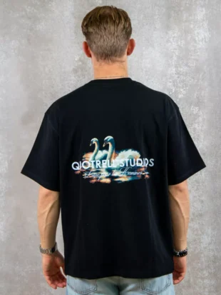 Quotrell swan t-shirt black/white