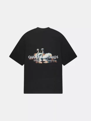 Quotrell swan t-shirt black/white