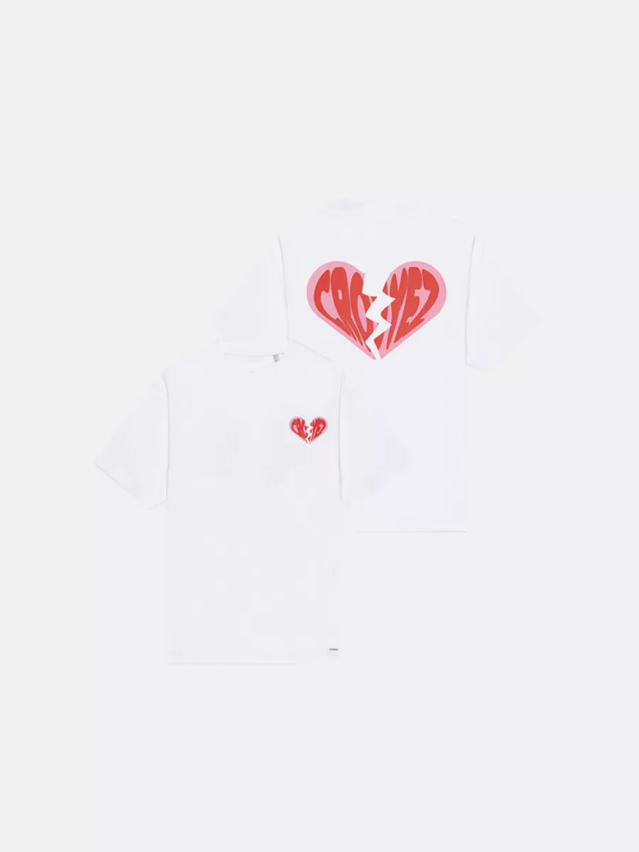 Croyez broken puffed heart t-shirt white/red