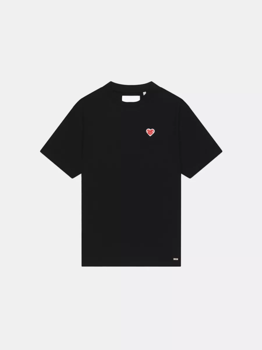 Croyez felt heart t-shirt black/red