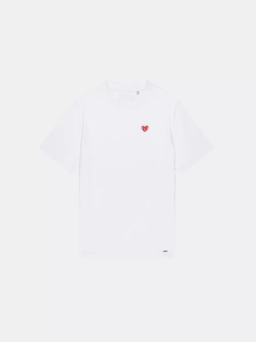 Croyez felt heart t-shirt white/red