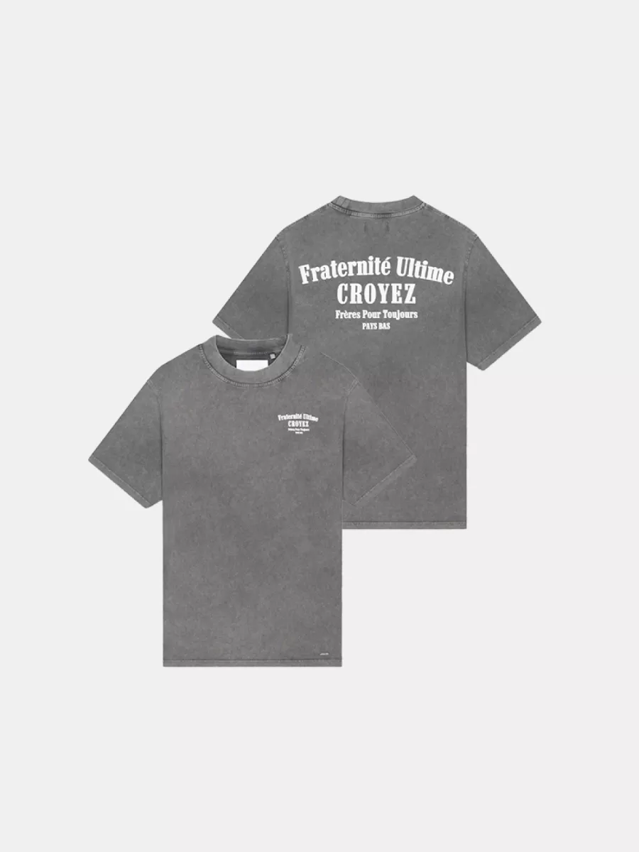 Croyez fraternite t-shirt acid wash