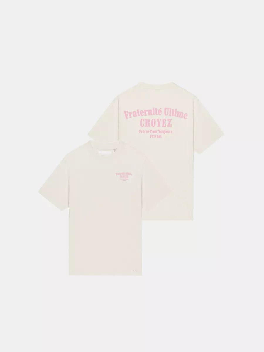 Croyez fraternite t-shirt off-white/pink