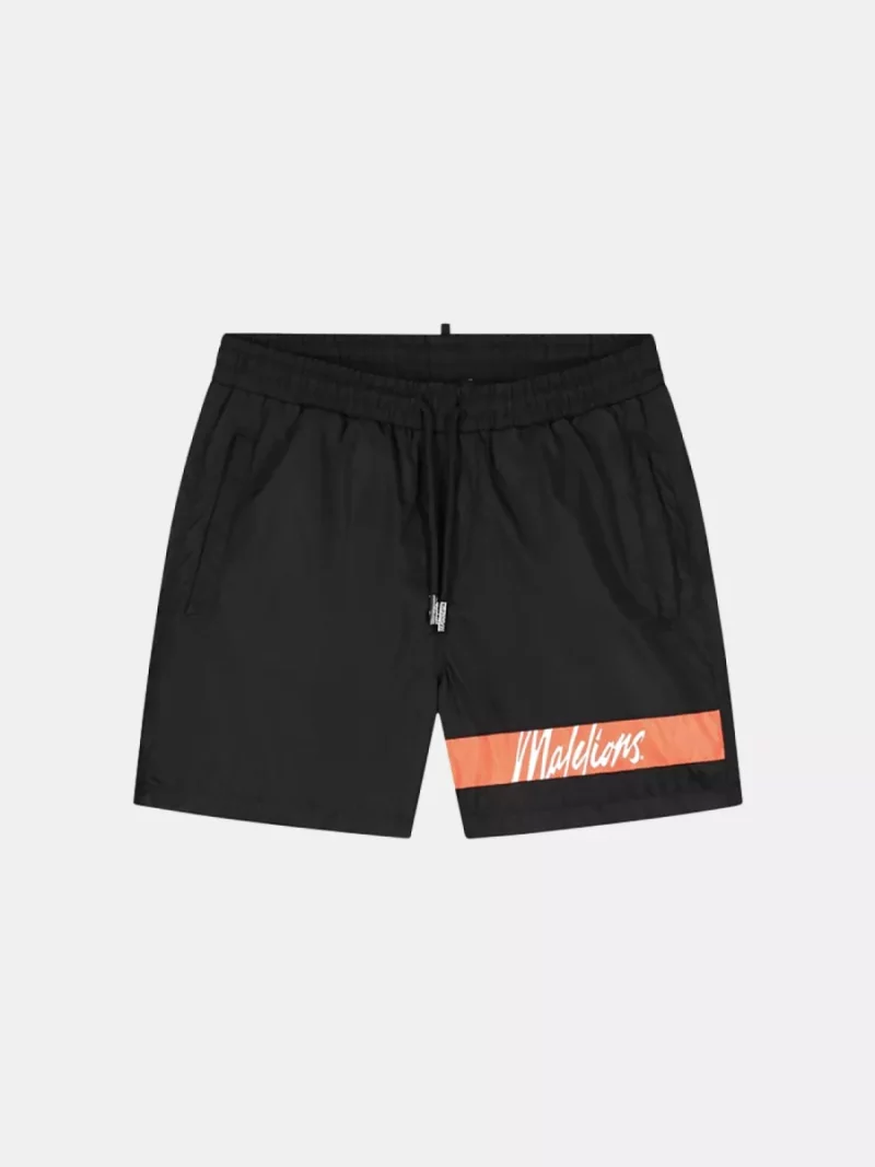 Malelions captain swim shorts black/coral