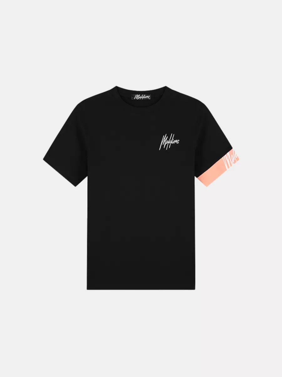 Malelions captain t-shirt 2.0 black/coral