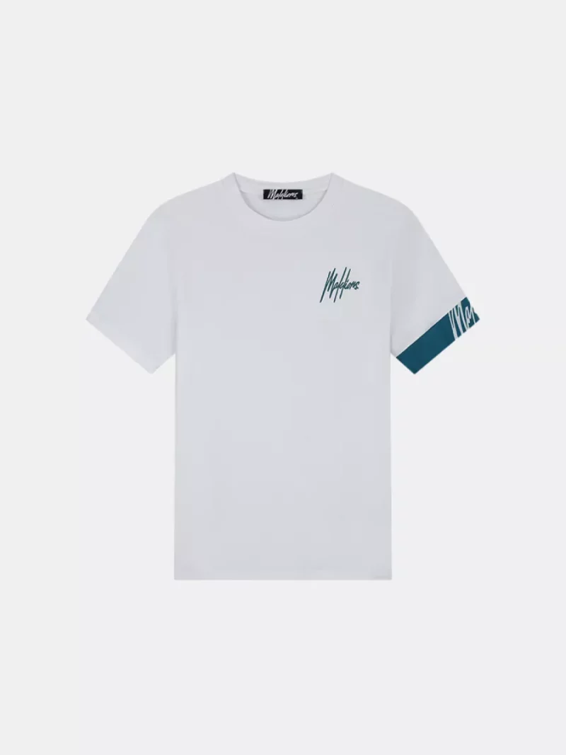 Malelions captain t-shirt 2.0 white/ink blue