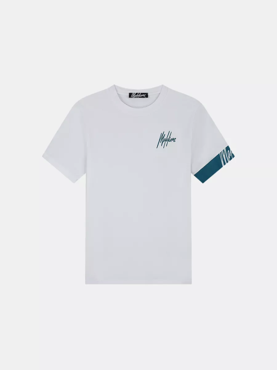 Malelions captain t-shirt 2.0 white/ink blue