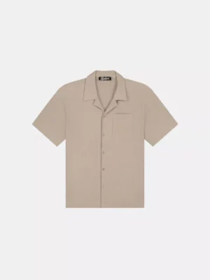 Malelions clean seersucker shirt taupe