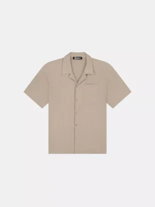 Malelions clean seersucker shirt taupe