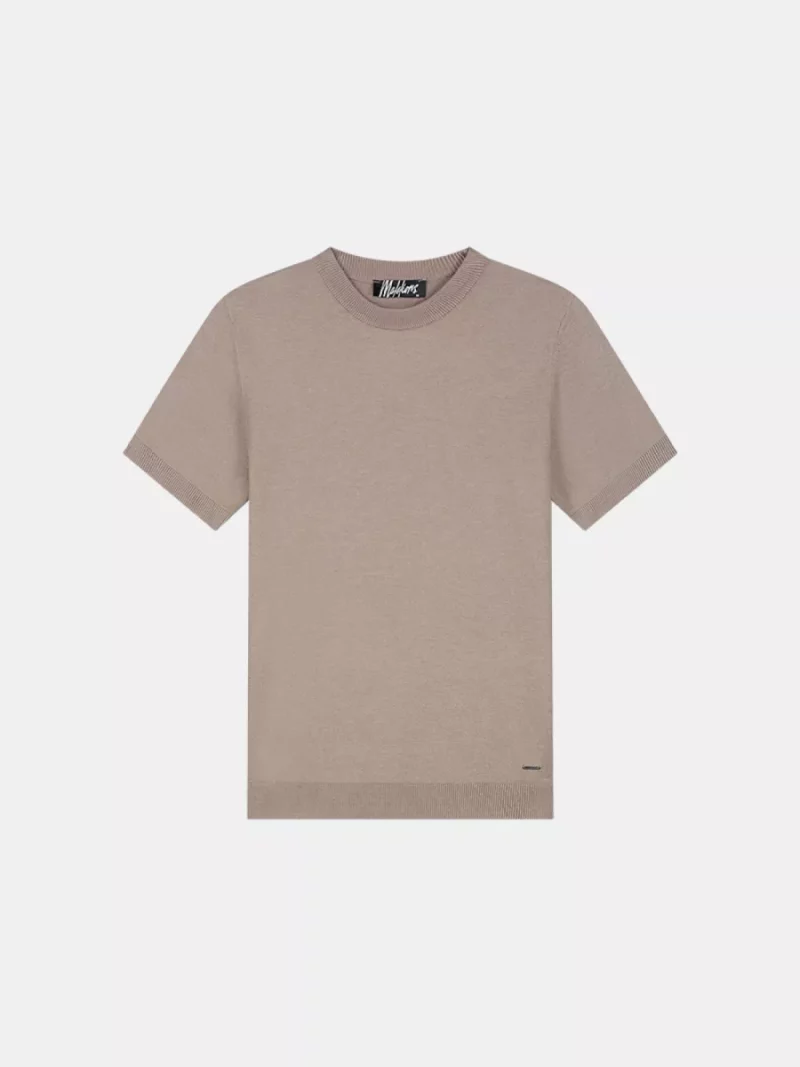 Malelions knitted t-shirt taupe