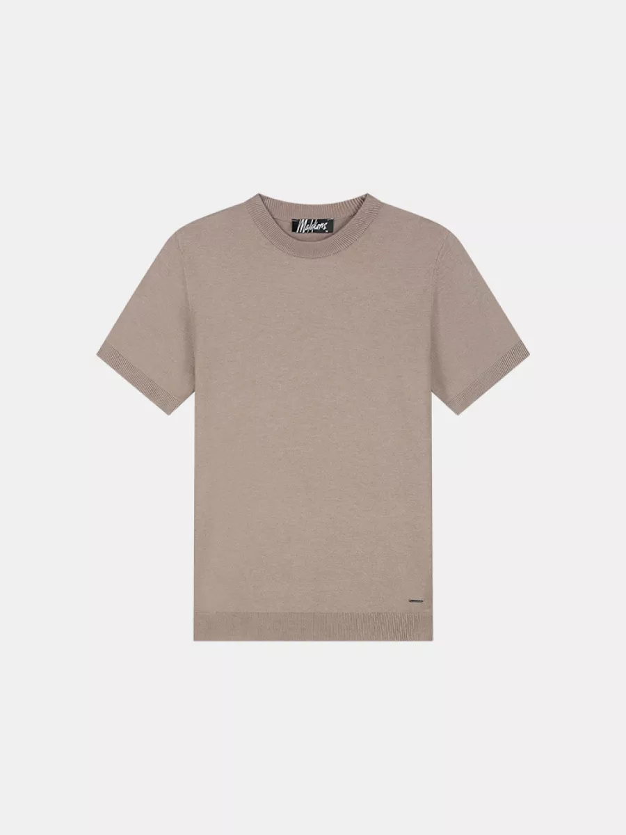 Malelions knitted t-shirt taupe