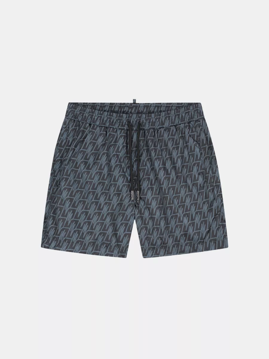 Malelions monogram swim shorts black