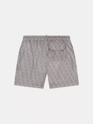Malelions monogram swim shorts taupe
