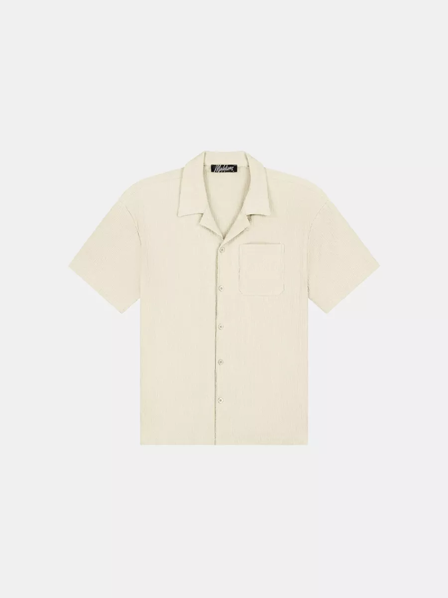 Malelions seersucker shirt off-white